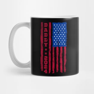 Promoted to daddy 2024 us american flag pregnancy annouce Mug